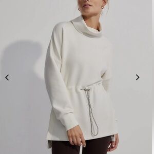 Varley Freya Cream Sweater with Belted Waist
